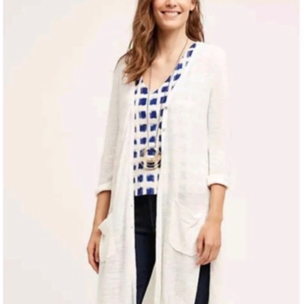 Ivory Islet Duster Cardigan Button Front - Moth - Anthropologie - M
